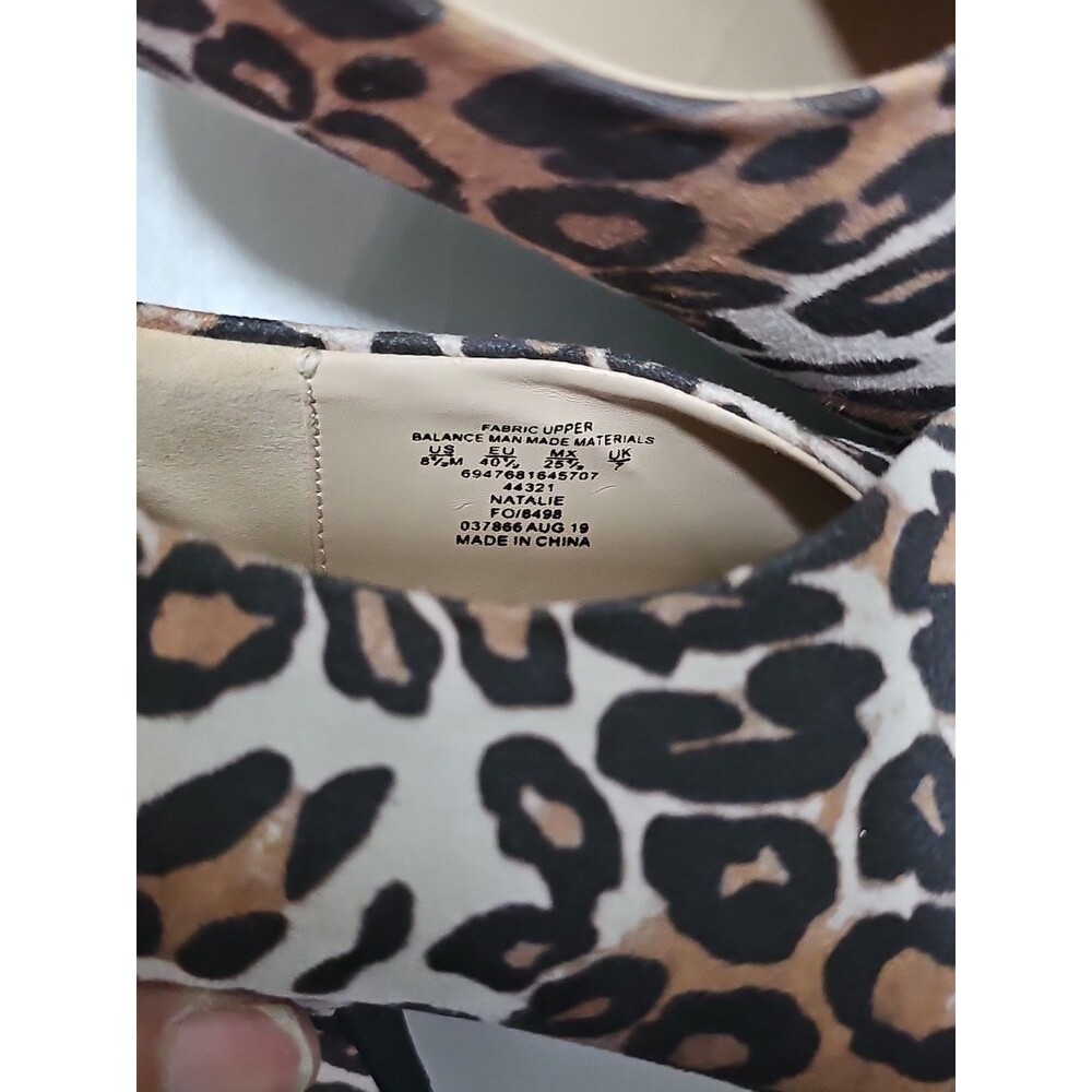 Jaclyn Smith NATALIE Brown Leopard Print Heels Women’s Size 8 1/2 Faux Suede - Picture 4 of 9